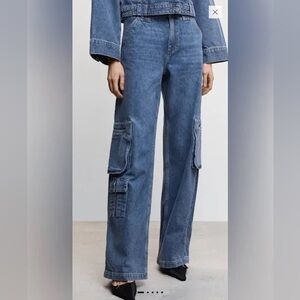 Mango Ming Denim Women's Cargo Jeans Size 8